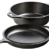 Cast Iron Combo Cooker, PFAS-Free 2-in-1 3.2 Quart Deep Pot and 10.25 Inch Skillet Set
