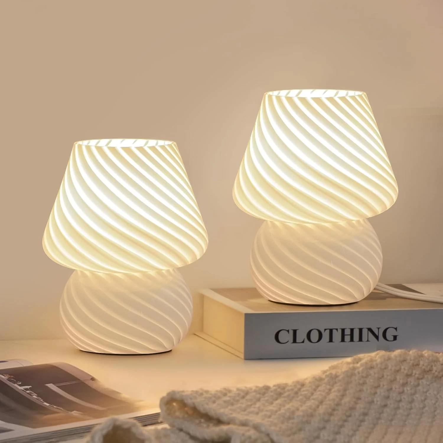 Mushroom Lamp Small Vintage Table Lamp for Bedroom Nightstand, Dimmable - Image 5