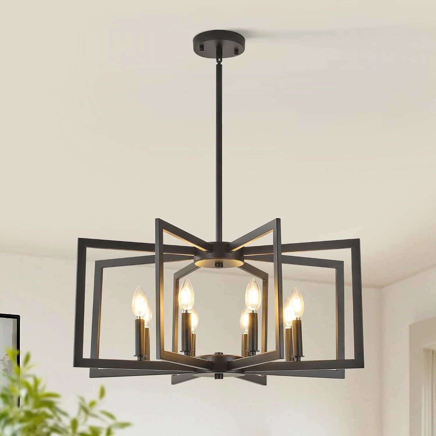 6-Light Gold Pendant Light, Modern Farmhouse Dining Room Light Fixtures Over Table - Image 10