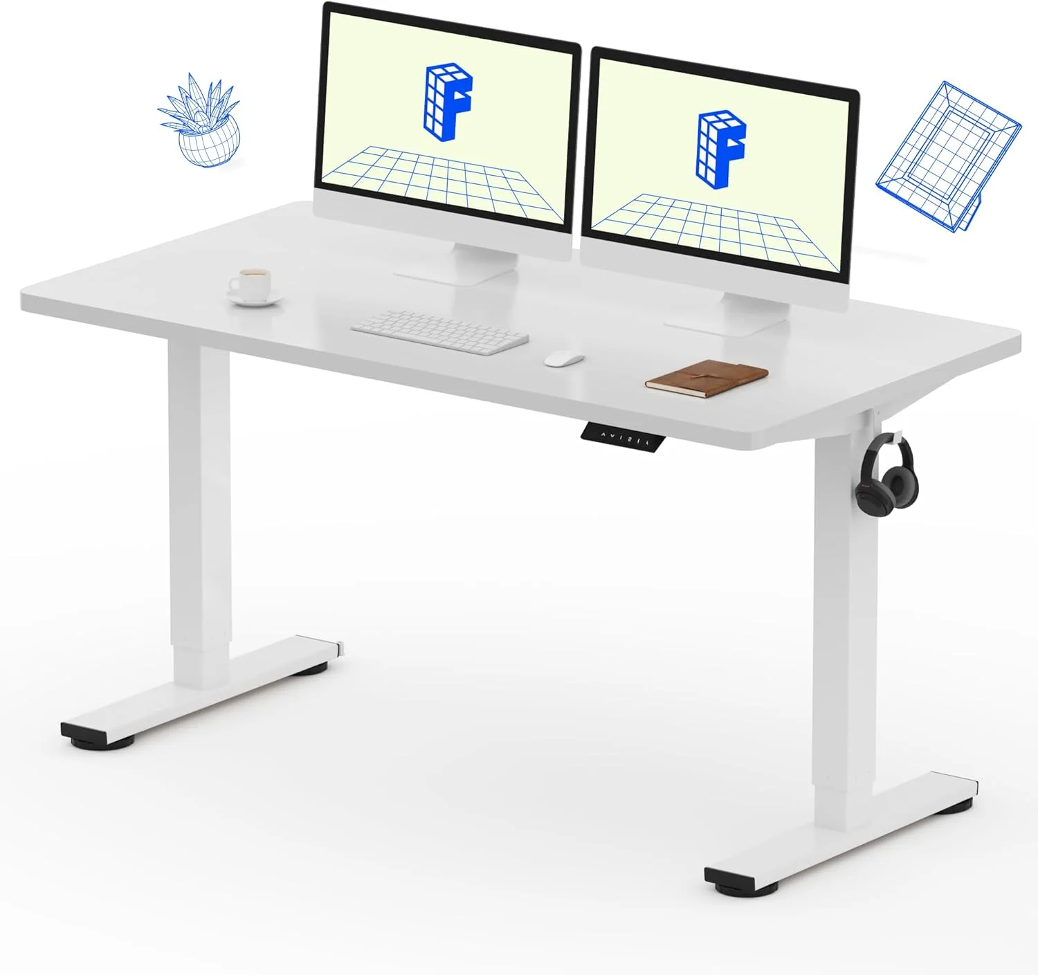 EN1 One-Piece Standing Desk, Electric Adjustable with 4 Memory Presets, 176 LBS Capacity, 48x24 Black - Image 27
