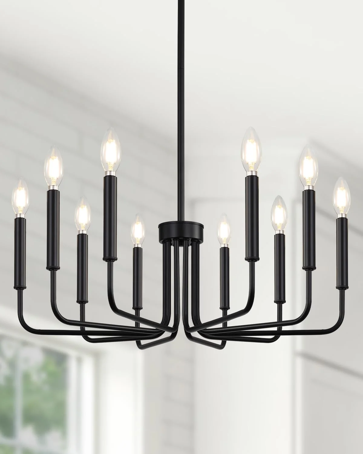 6 Light Champagne Bronze Chandelier, Farmhouse Chandelier for Dining Room Light Fixture Hanging - Image 12