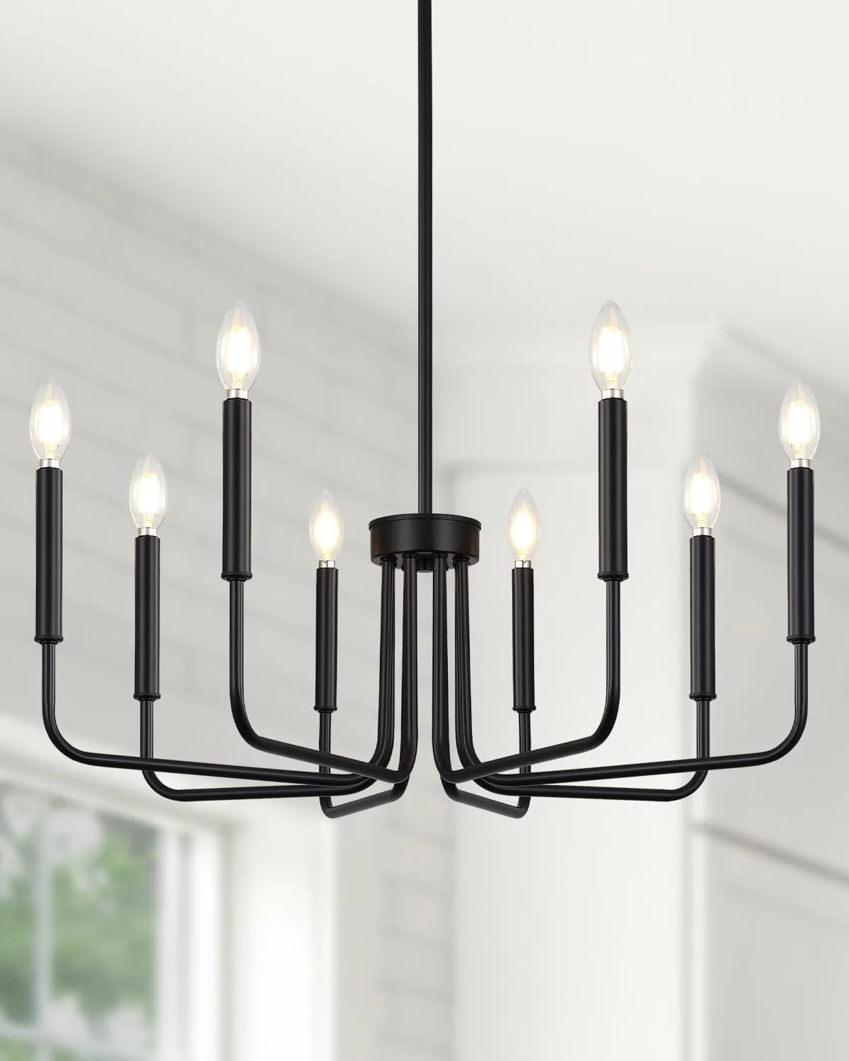 6 Light Champagne Bronze Chandelier, Farmhouse Chandelier for Dining Room Light Fixture Hanging - Image 9