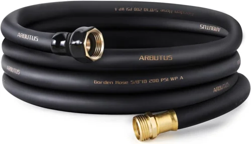 Hose 5/8 x 100ft, Brass Rubber Heavy Duty Water Hose 600 PSI Burst Pressure