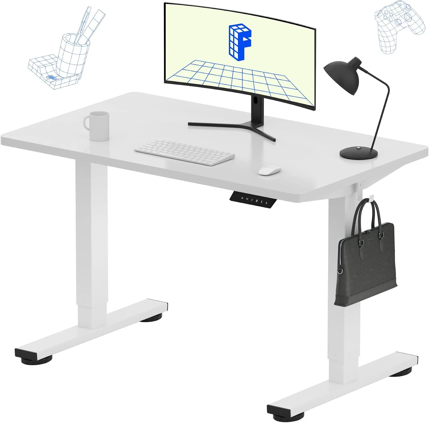 EN1 One-Piece Standing Desk, Electric Adjustable with 4 Memory Presets, 176 LBS Capacity, 48x24 Black - Image 18