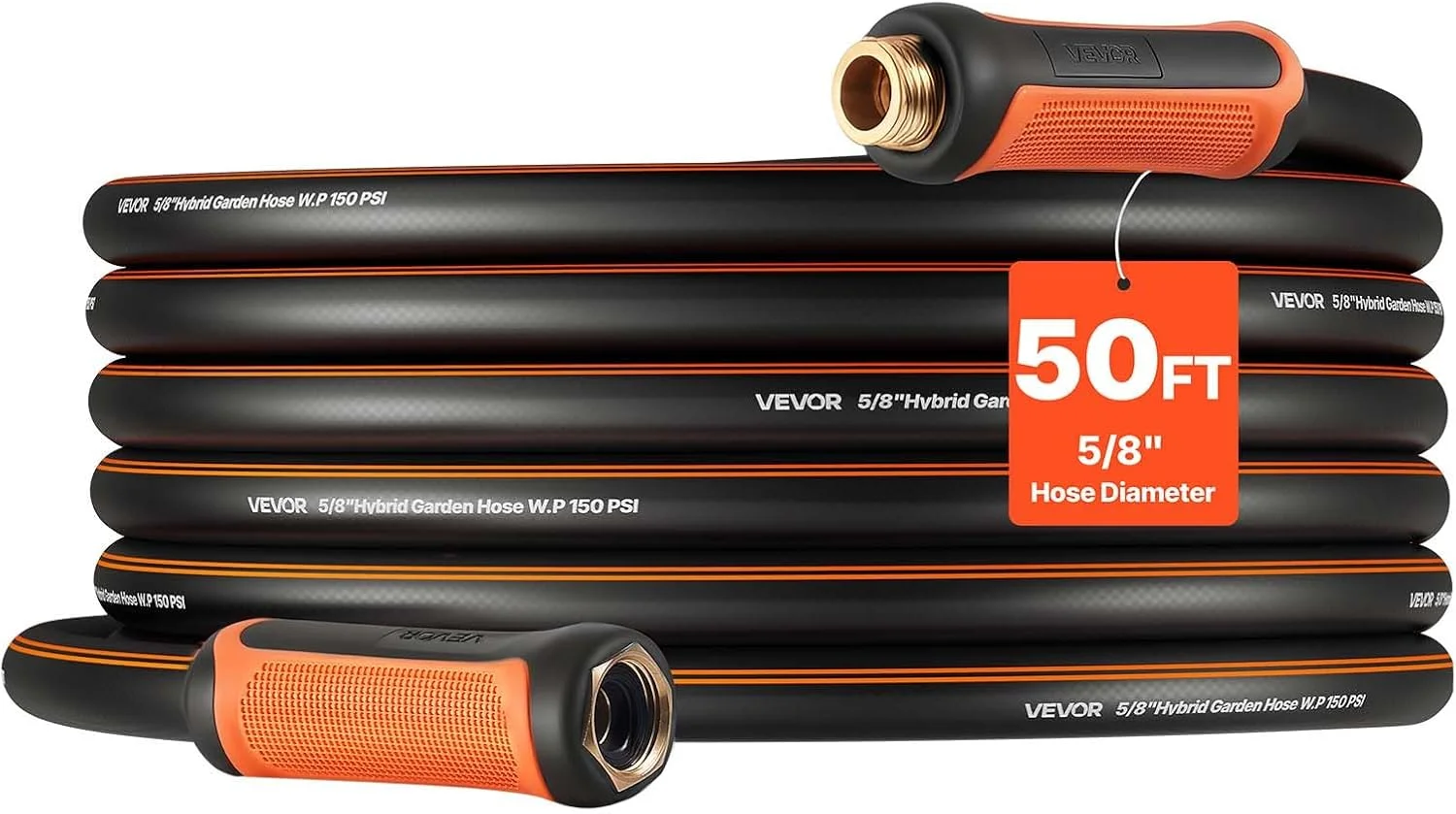 Garden Hose, 200 ft 5/8 Heavy Duty Rubber Water Hose with 10 Mode Nozzle, 150PSI Working & 600PSI Burst - Image 3