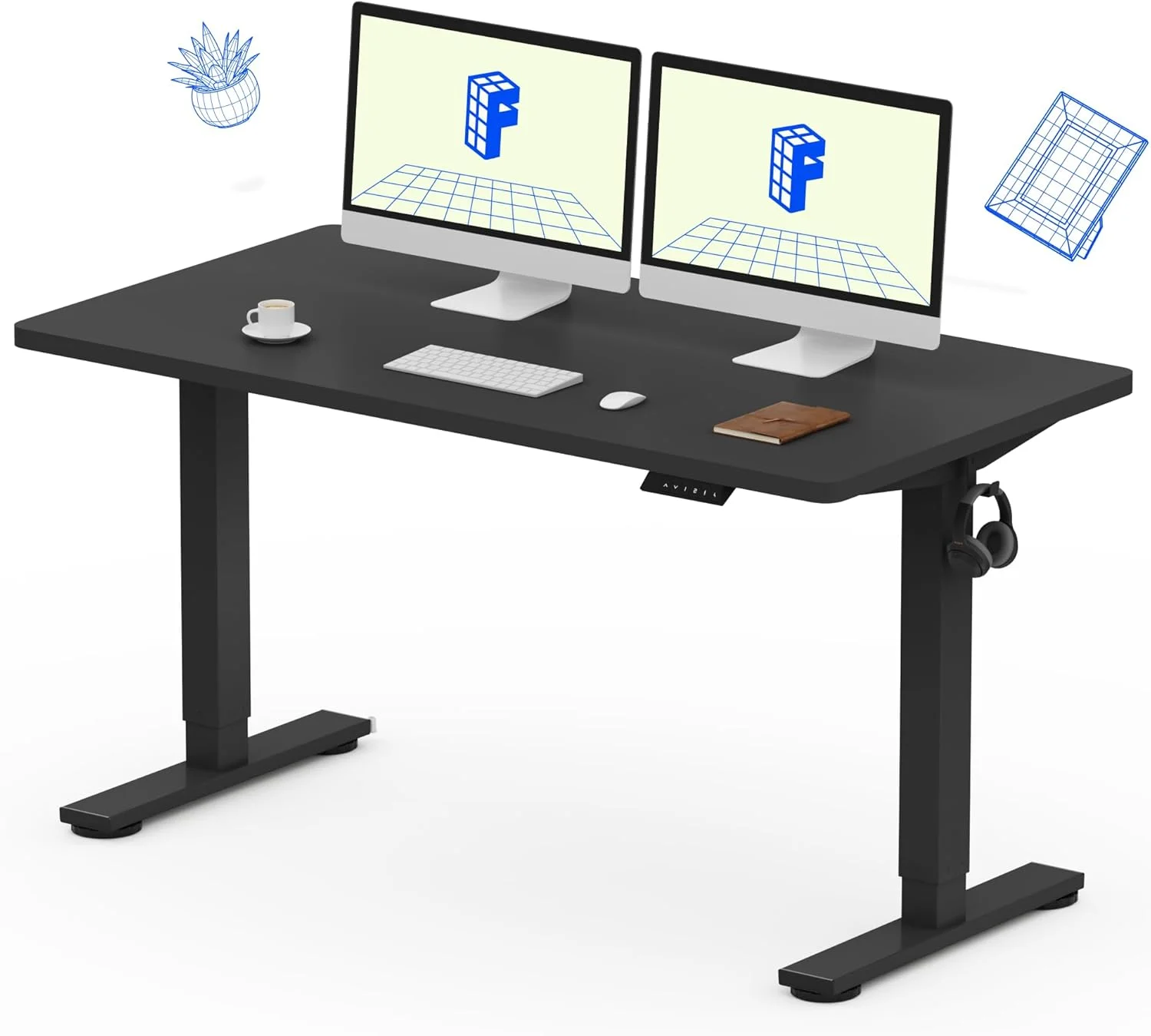 EN1 One-Piece Standing Desk, Electric Adjustable with 4 Memory Presets, 176 LBS Capacity, 48x24 Black - Image 39