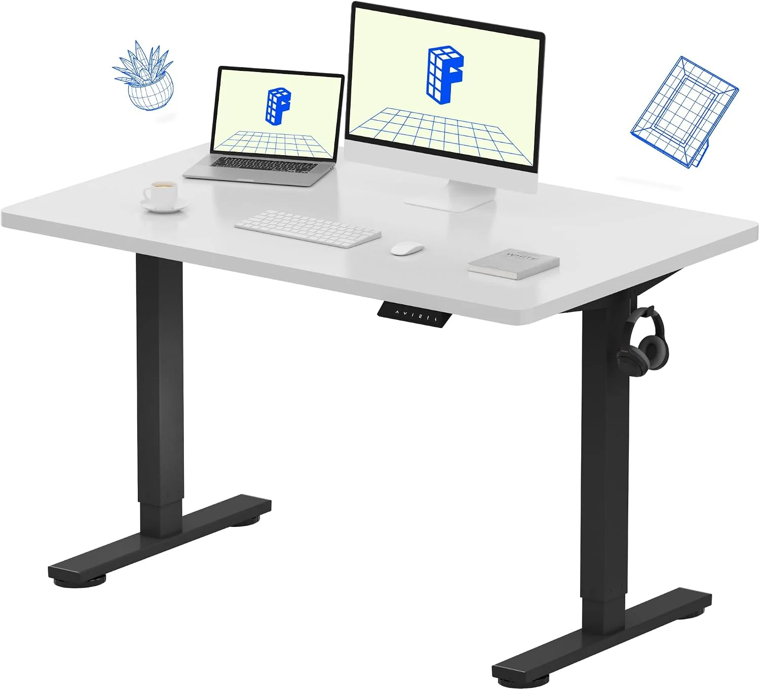 EN1 One-Piece Standing Desk, Electric Adjustable with 4 Memory Presets, 176 LBS Capacity, 48x24 Black - Image 40