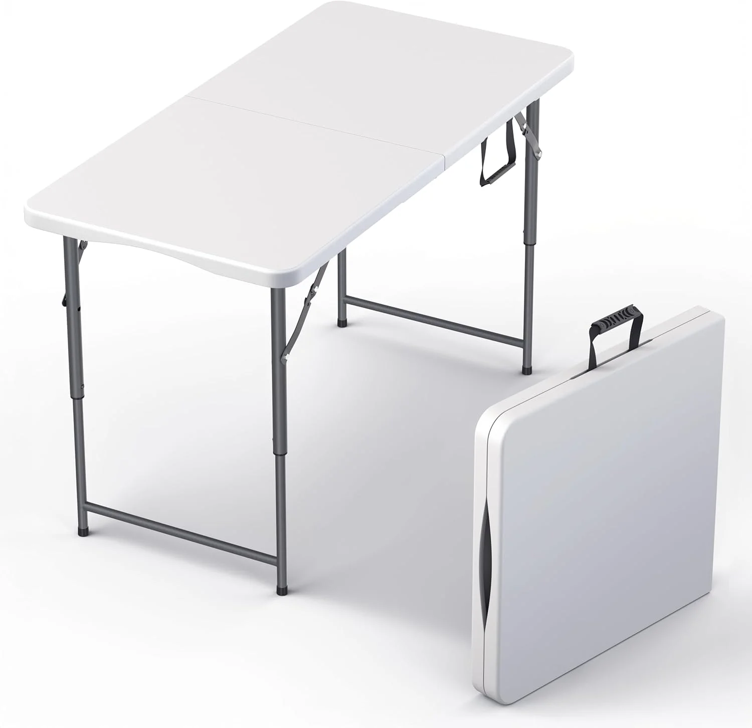 Modern Space 8 Feet Foldable Table with Built in Handle & Steel Legs, Heavy Duty Portable - Image 10