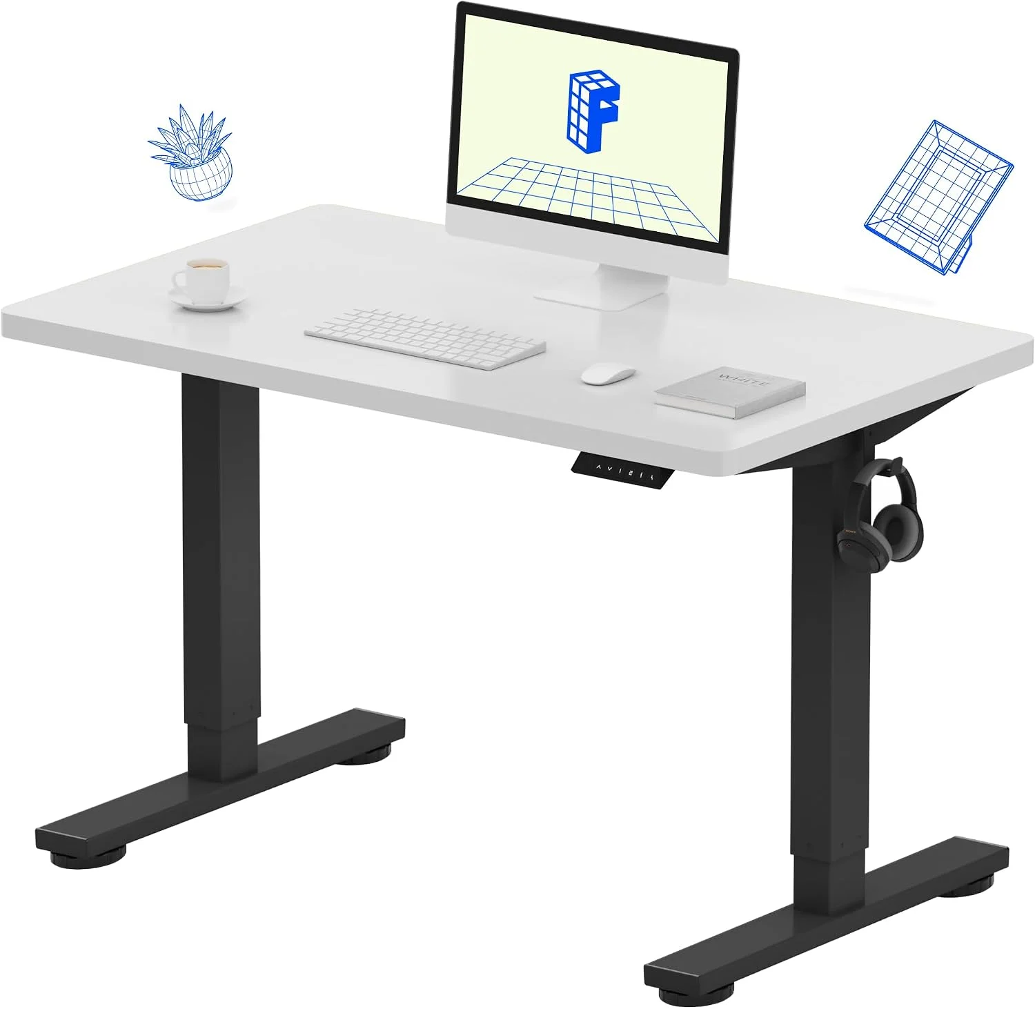 EN1 One-Piece Standing Desk, Electric Adjustable with 4 Memory Presets, 176 LBS Capacity, 48x24 Black - Image 17