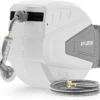 Retractable Rubber Hybrid Garden Hose Reel, 5/8x100ft Wall Mount, 24-month warranty, 9-pattern sprayer