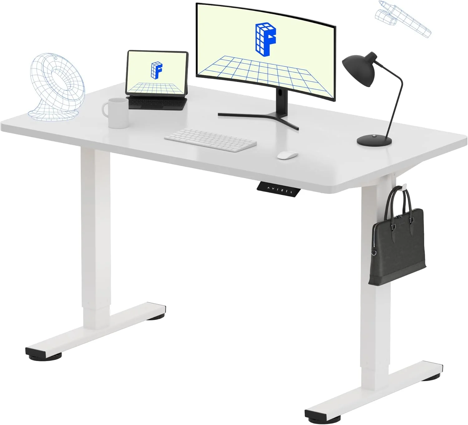 EN1 One-Piece Standing Desk, Electric Adjustable with 4 Memory Presets, 176 LBS Capacity, 48x24 Black - Image 24