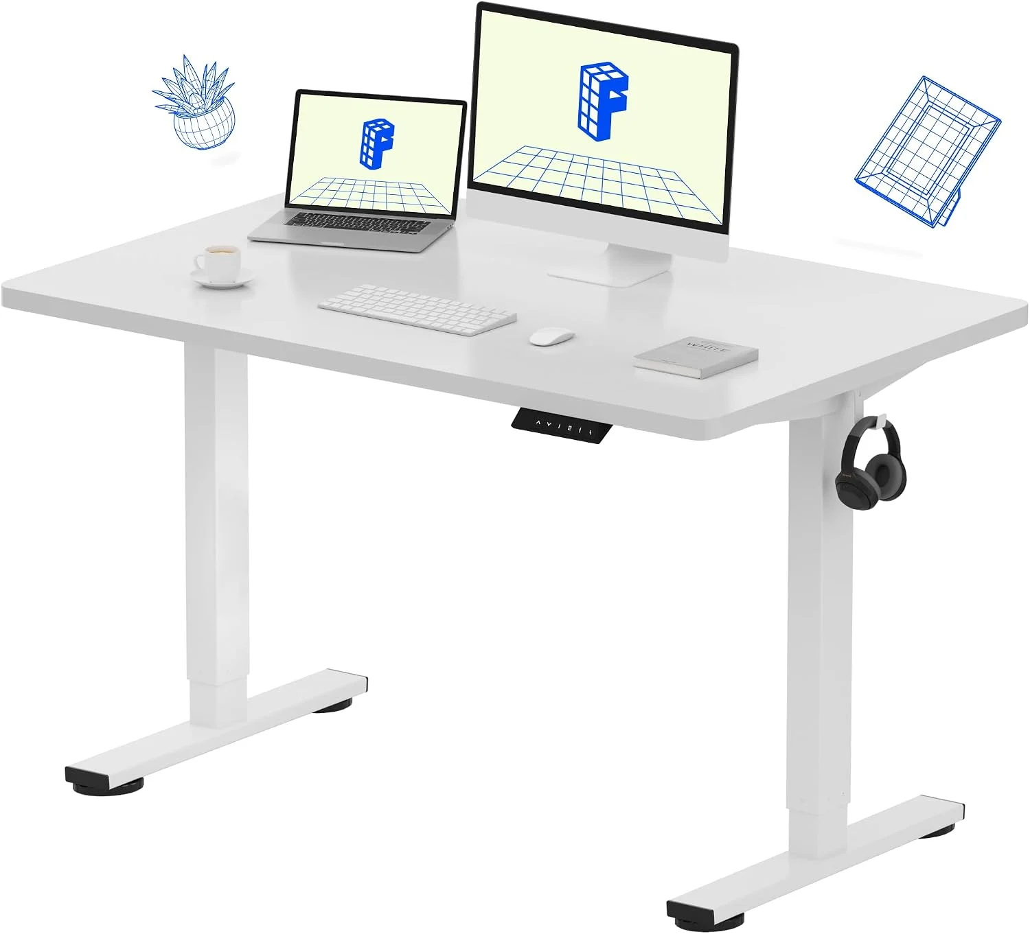 EN1 One-Piece Standing Desk, Electric Adjustable with 4 Memory Presets, 176 LBS Capacity, 48x24 Black - Image 19