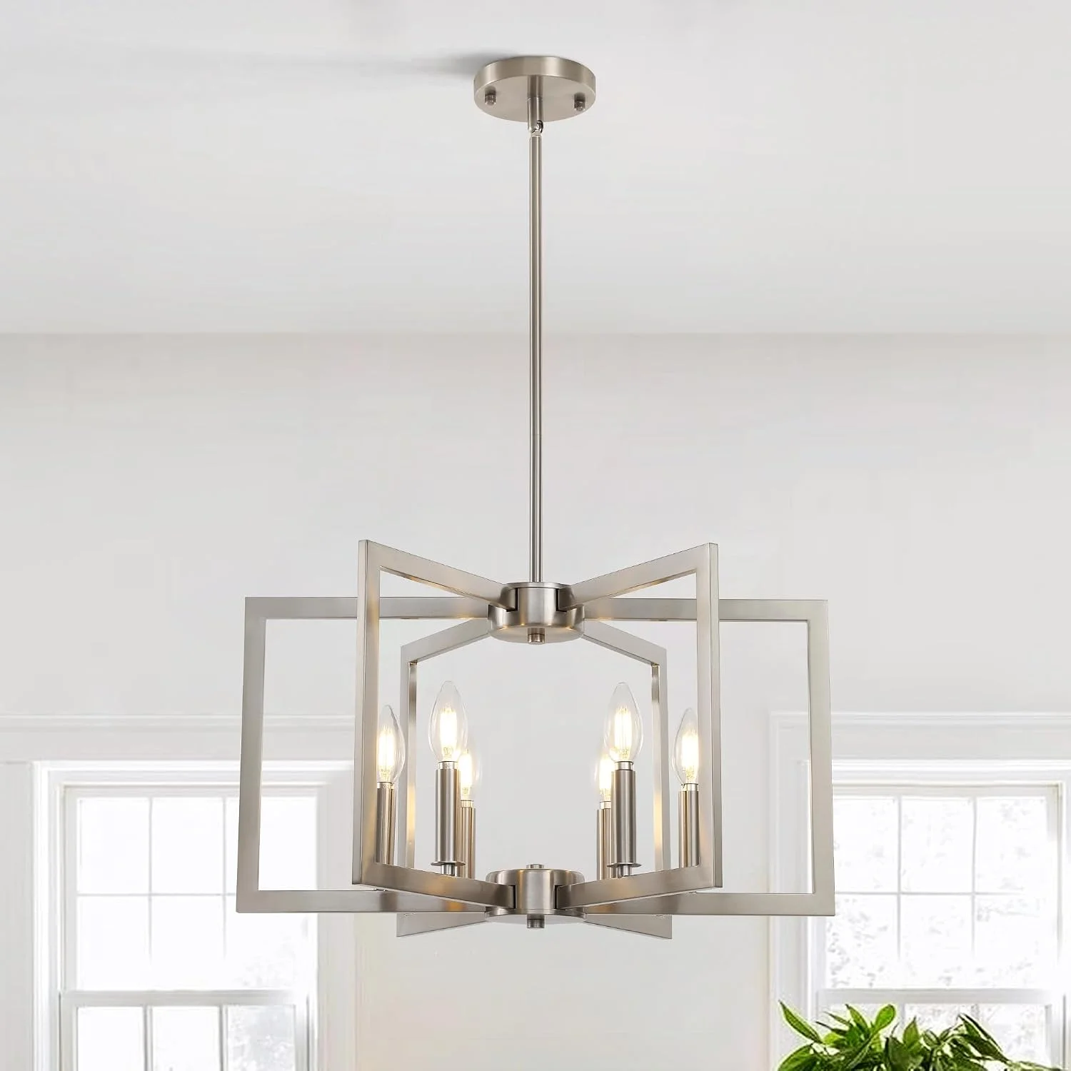 6-Light Gold Pendant Light, Modern Farmhouse Dining Room Light Fixtures Over Table - Image 5