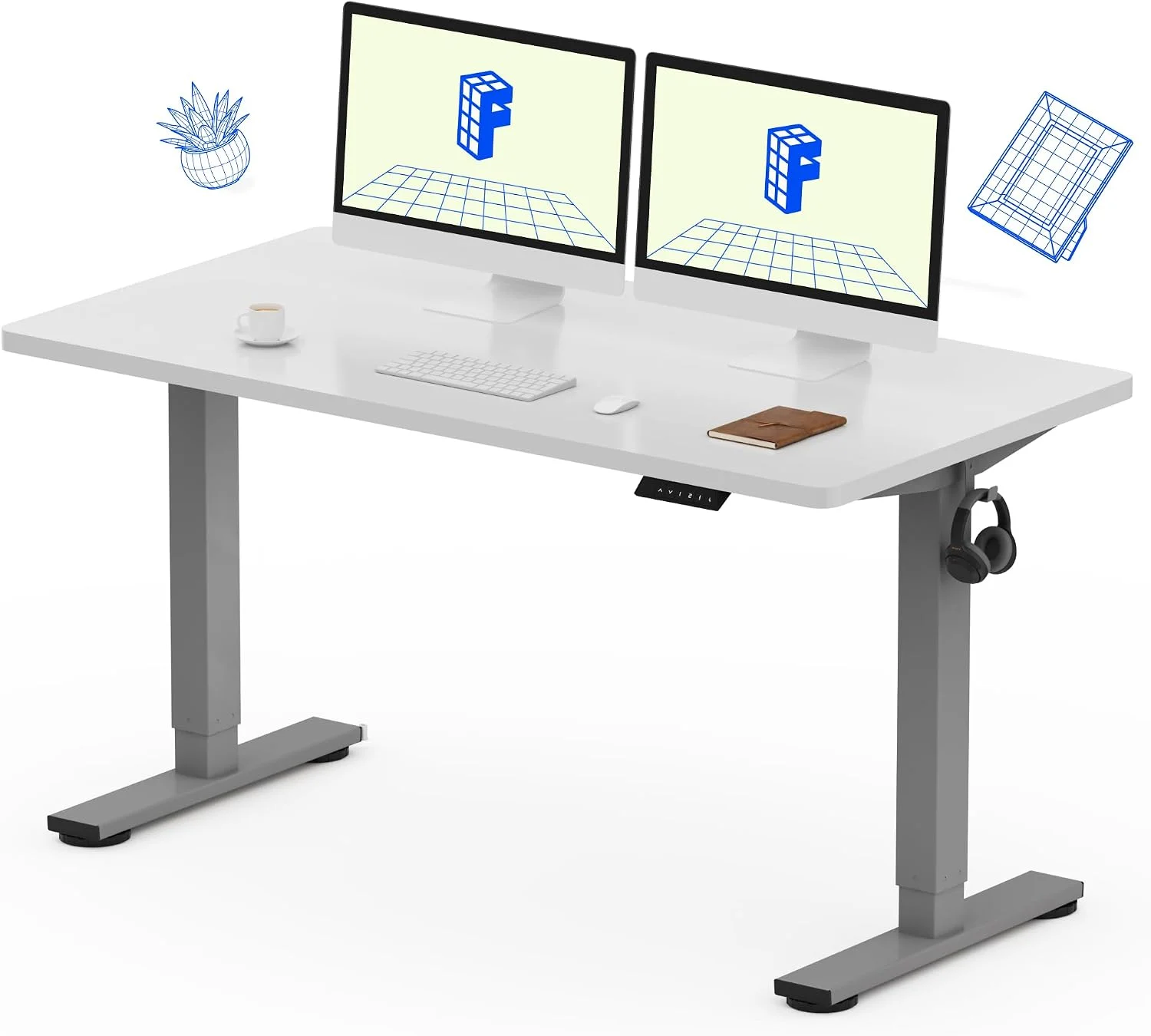 EN1 One-Piece Standing Desk, Electric Adjustable with 4 Memory Presets, 176 LBS Capacity, 48x24 Black - Image 11