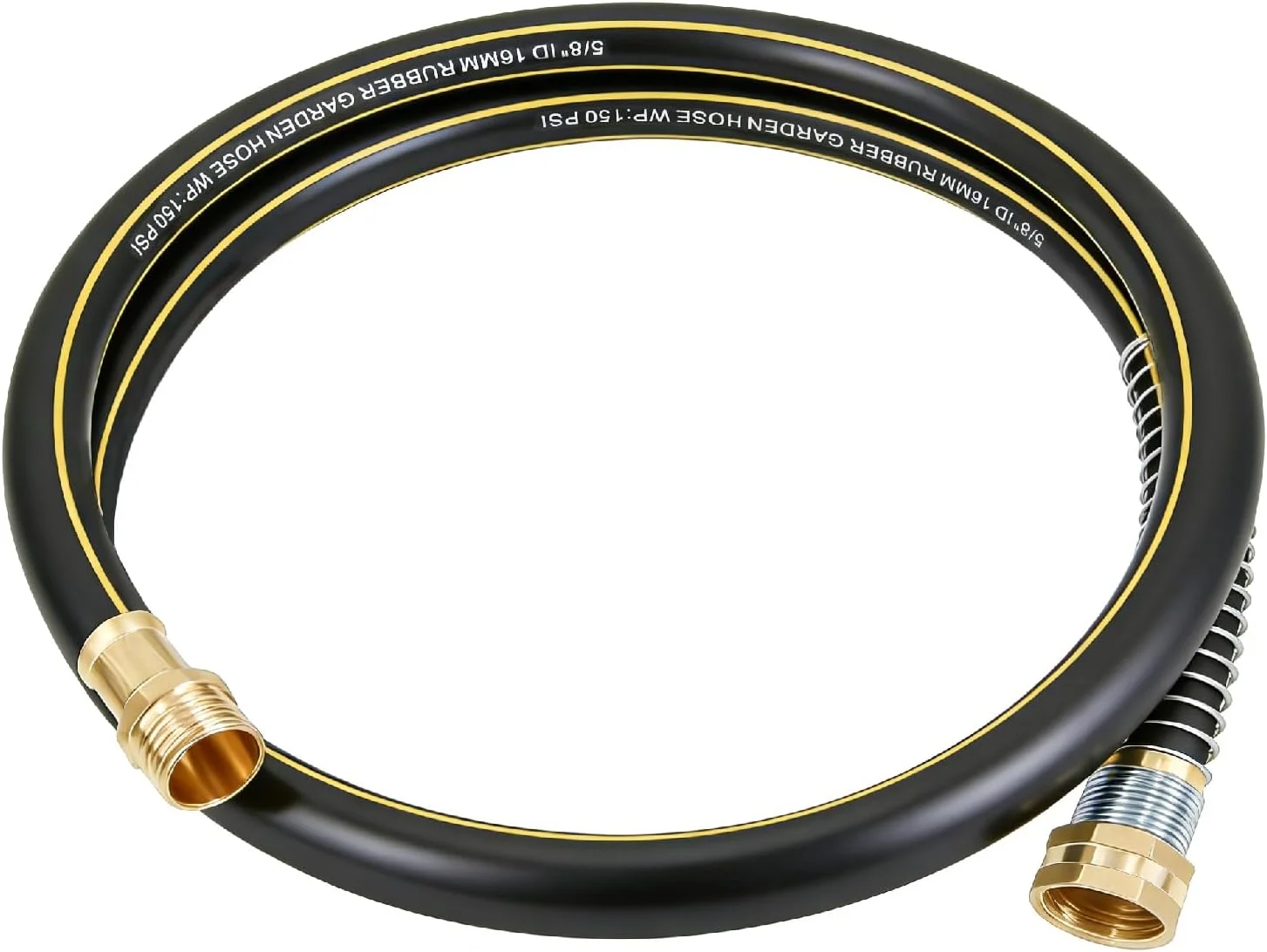 Lightweight Rubber Garden Hose 100 ft, 5/8 Hybrid Rubber Hose with Solid Brass Fitting - Image 2