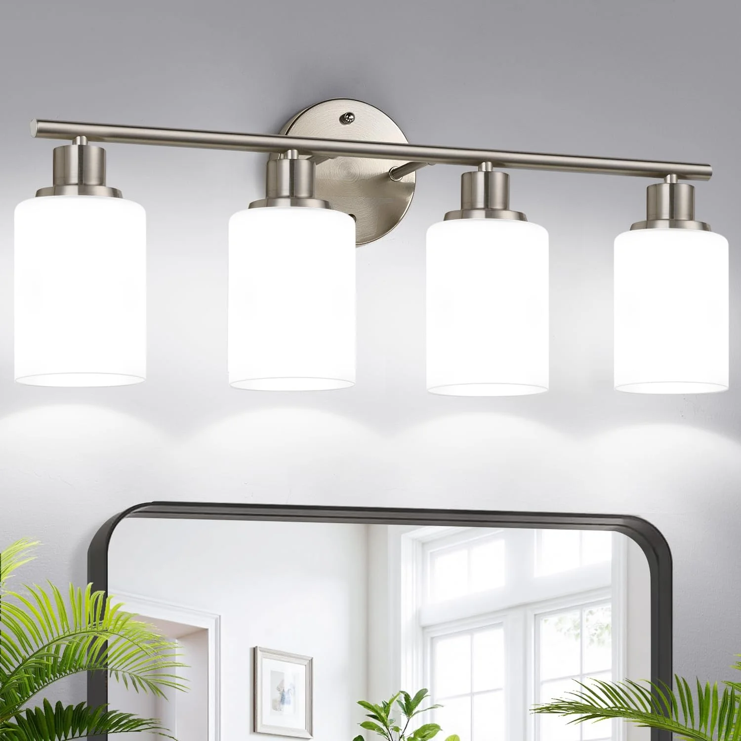 3-Light Bathroom Light Fixtures, 17.23 Black Modern Vanity Lights with Clear Glass Shade - Image 21