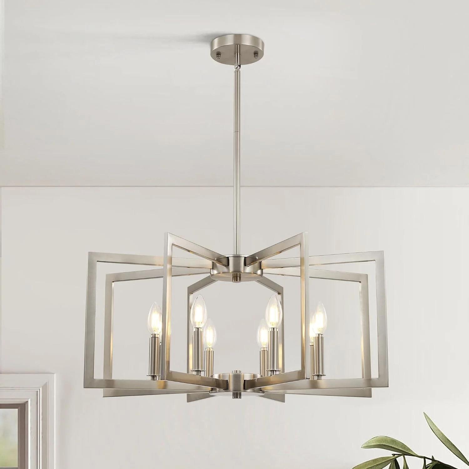 6-Light Gold Pendant Light, Modern Farmhouse Dining Room Light Fixtures Over Table - Image 4