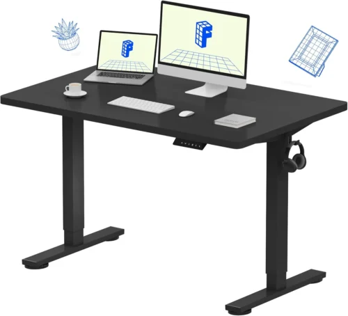 EN1 One-Piece Standing Desk, Electric Adjustable with 4 Memory Presets, 176 LBS Capacity, 48x24 Black