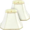 Set of 2 Bell Lamp Shade 6.25 x 8 Top 11 x 16 Bottom 12 High (Spider) Rectangle Cut Square Replacement