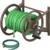 Garden Hose Reel Wall Mounted, Heavy-Duty Water Hose Holder Winder with 3.9 ft Leader Hose & Brass Fitting
