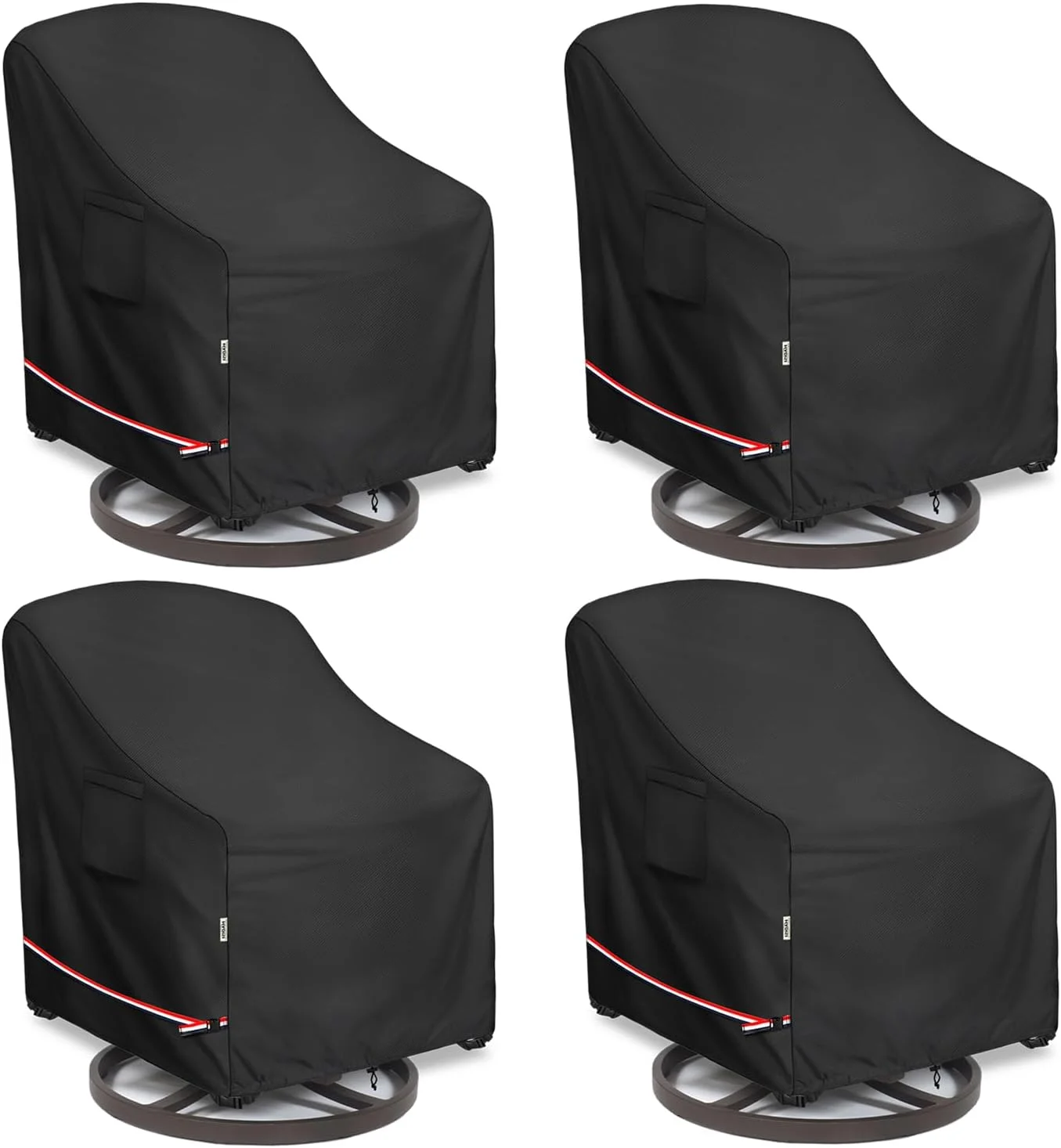 Patio Chair Covers for Outdoor Furniture Waterproof 4 Pack, Heavy Duty Waterproof Outdoor Swivel Chair Cover (30W - For Outdoor Living - Image 2