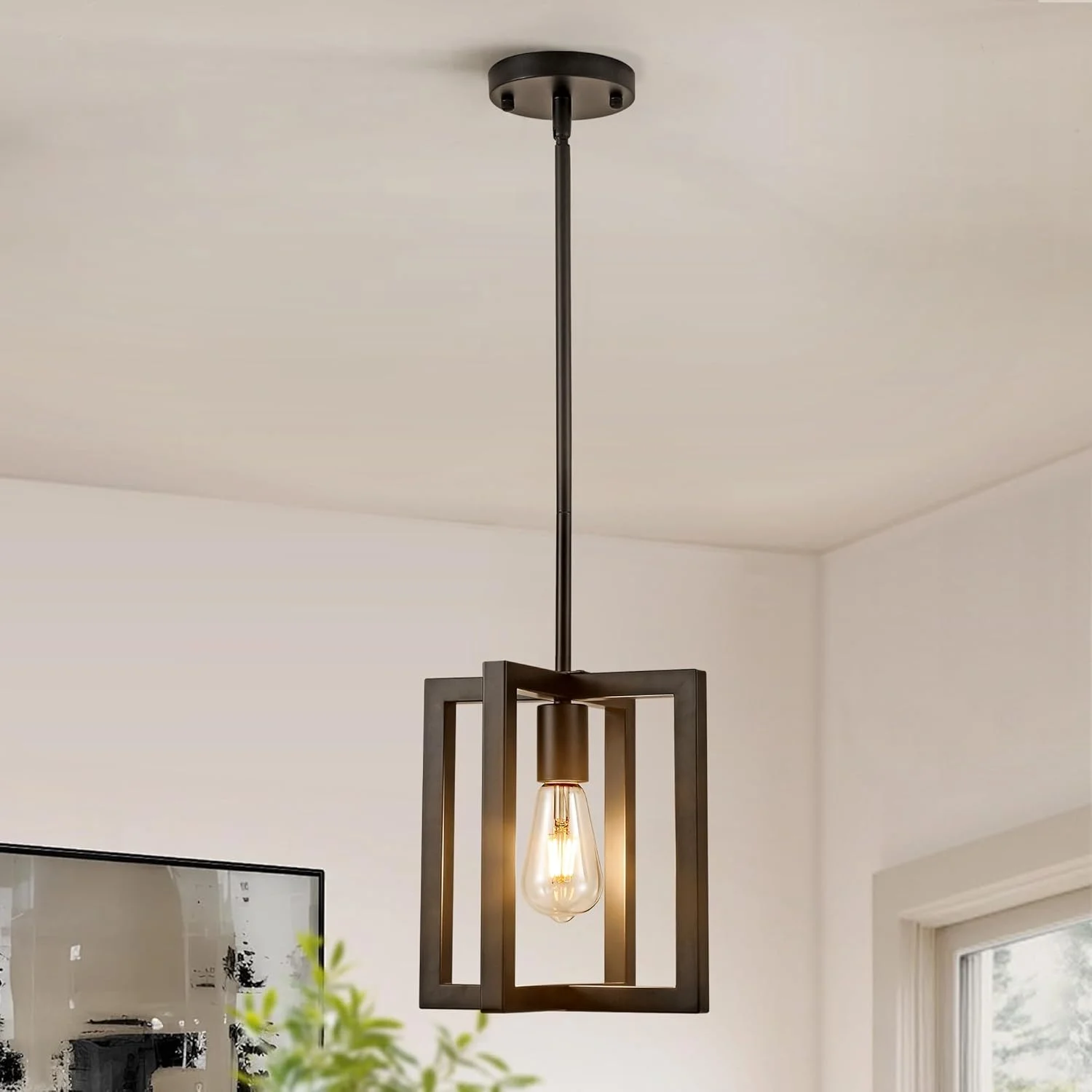 6-Light Gold Pendant Light, Modern Farmhouse Dining Room Light Fixtures Over Table - Image 2