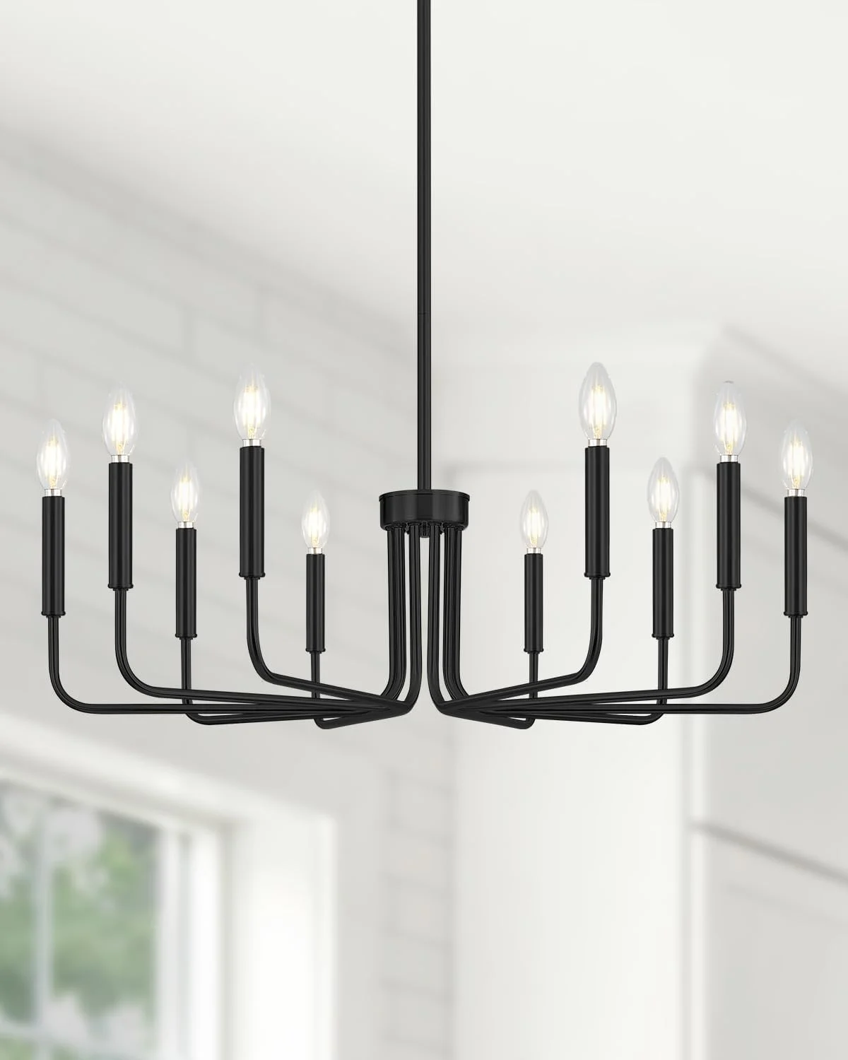 6 Light Champagne Bronze Chandelier, Farmhouse Chandelier for Dining Room Light Fixture Hanging - Image 10