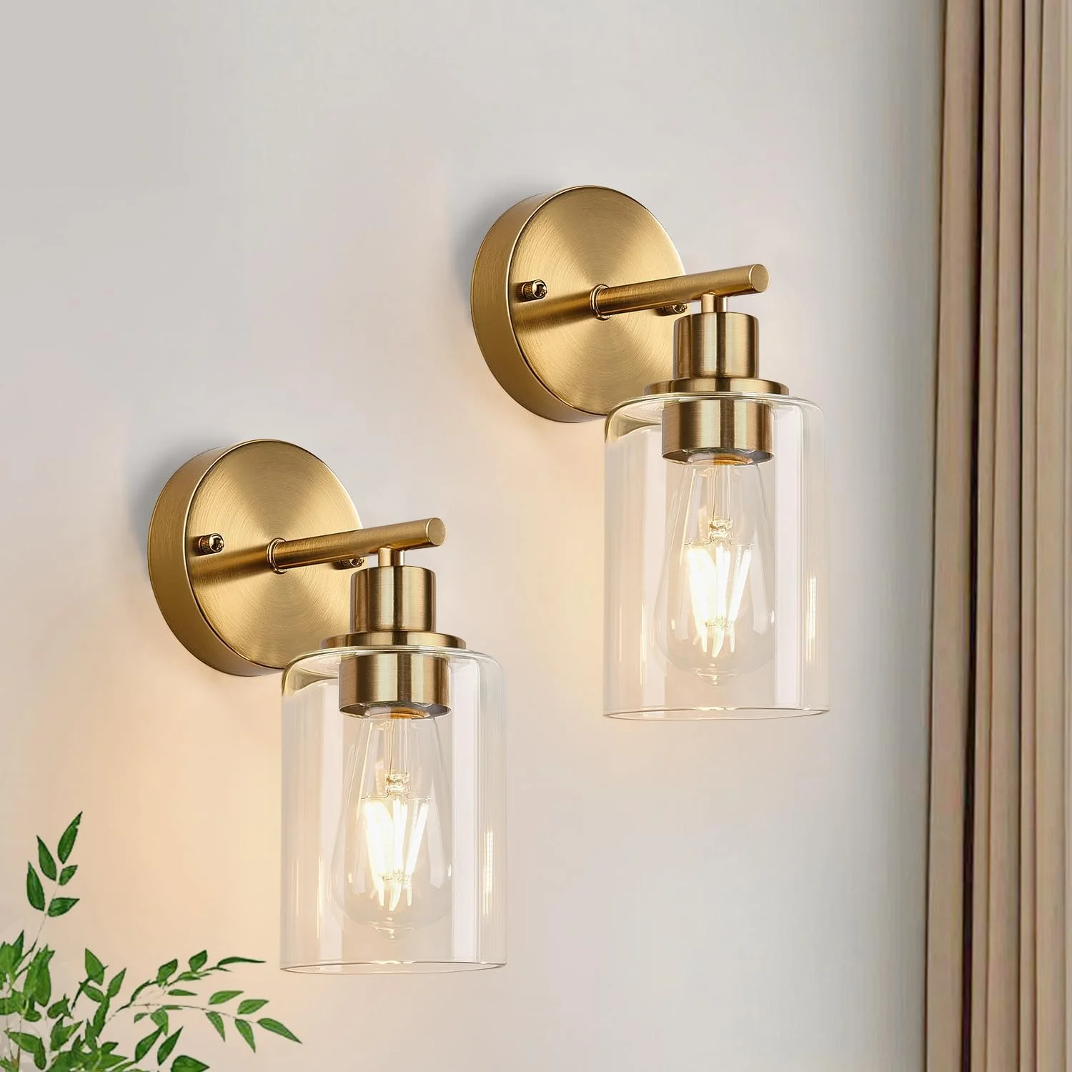 3-Light Bathroom Light Fixtures, 17.23 Black Modern Vanity Lights with Clear Glass Shade - Image 23