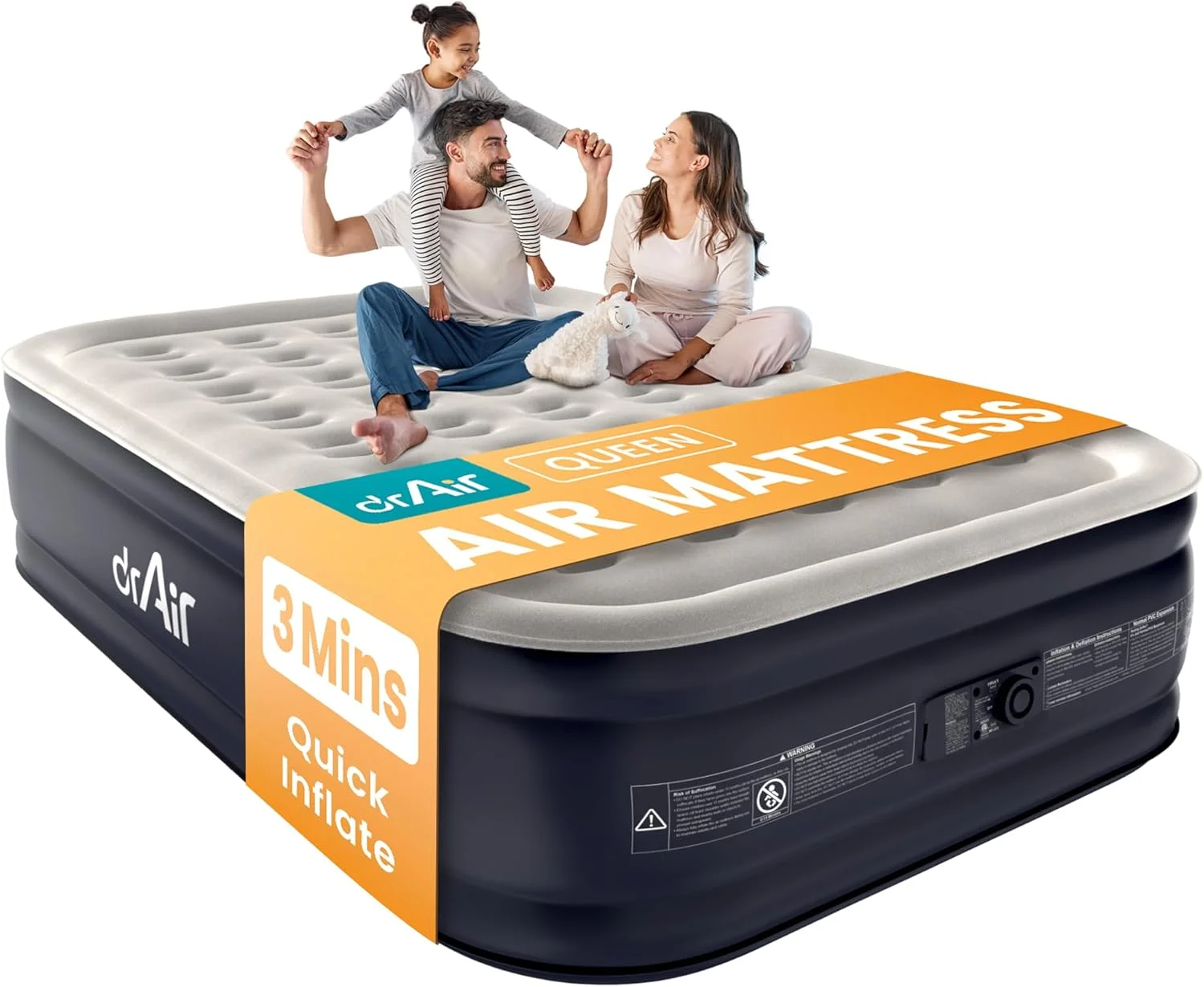 air Queen Air Mattress with Built-in Pump, 18 Raised Blow Up Mattress, 800 lbs Max Honeycomb Air Bed - Image 5
