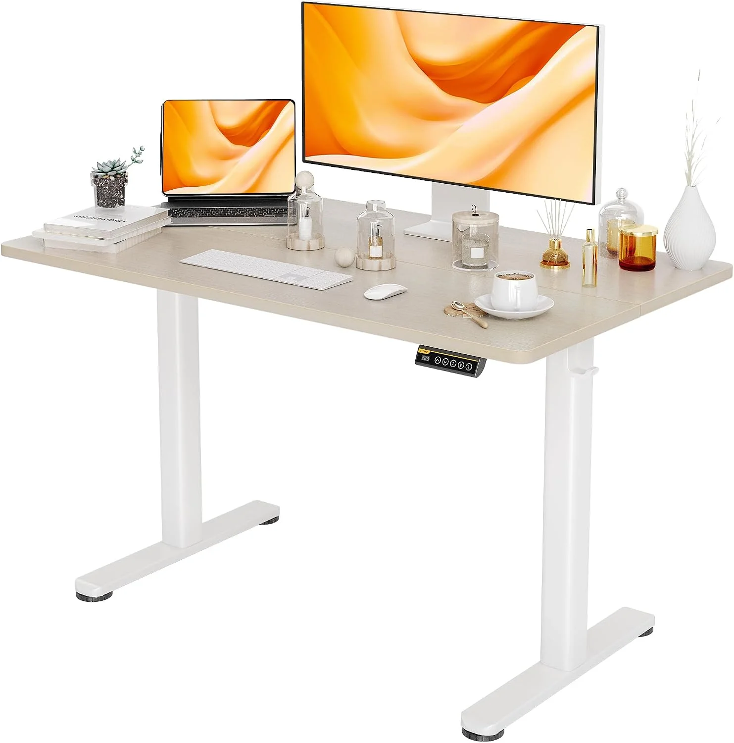 Electric Standing Desk, Adjustable Height Stand up Desk, 24x48 Inches Sit Stand Home Office Desk with Splice - Image 20