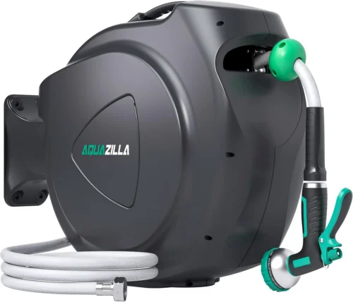 Alternative view of Garden Hose Reel, 5/8 in x 100 ft Automatic Wall Mount Heavy Duty Automatic Water Hose Reel with 9 Patterns