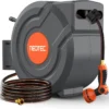 in 100ft Retractable Garden Hose Reel with Any-Length Lock Slow Auto Rewind Heavy Duty Water Hose Reel With