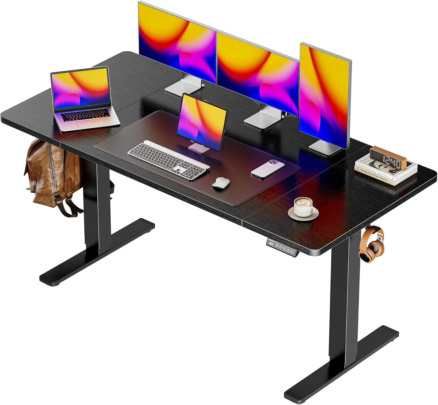 55 x 28 Large Electric Standing Desk, Height Adjustable Computer Desk, 27.6 Deep Desktop - Image 19