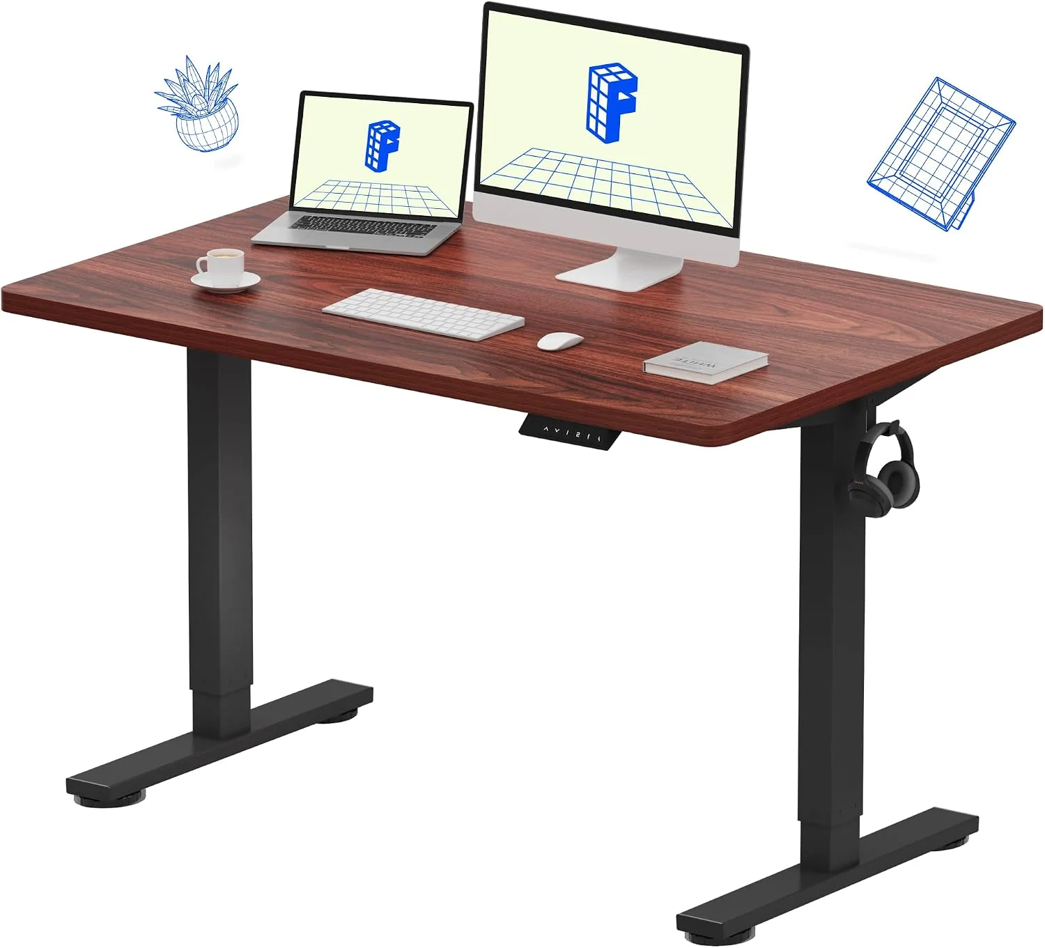 EN1 One-Piece Standing Desk, Electric Adjustable with 4 Memory Presets, 176 LBS Capacity, 48x24 Black - Image 35