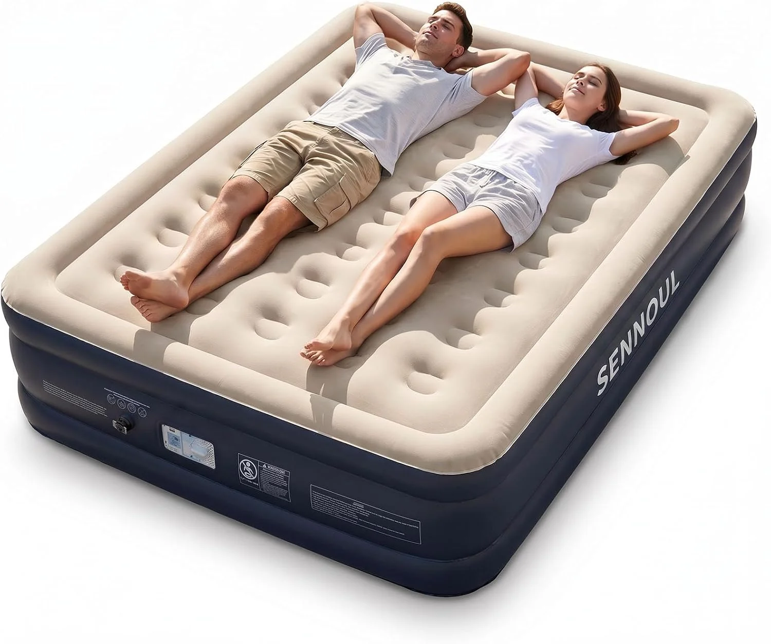 Air Mattress Queen with Built in Pump, Inflatable Mattress Blow Up Mattress 18 Raised Comfort - Image 8
