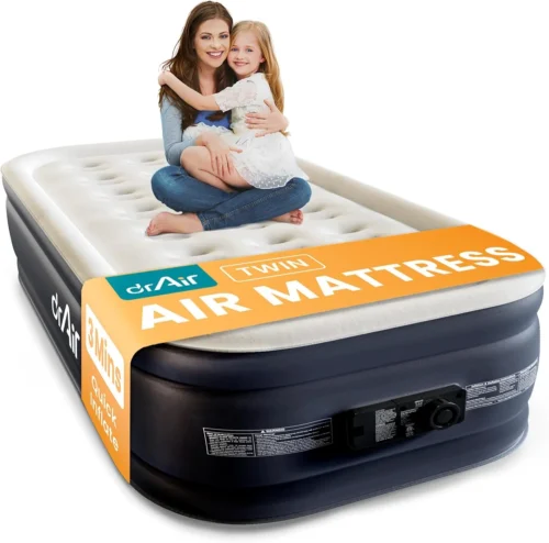 air Queen Air Mattress with Built-in Pump, 18 Raised Blow Up Mattress, 800 lbs Max Honeycomb Air Bed