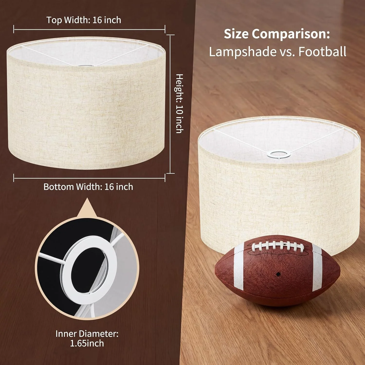 Large Drum Lamp Shades Set of 2 16 Top x 16 Bottom x 10 High - Image 6
