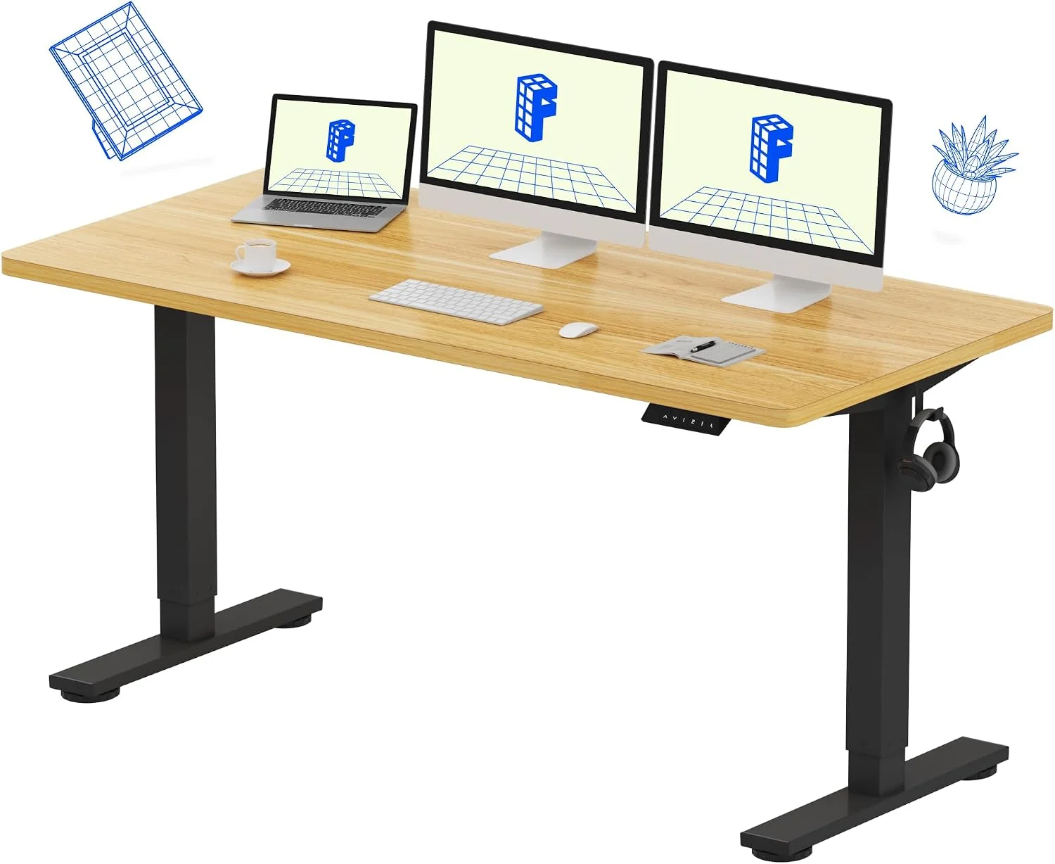 EN1 One-Piece Standing Desk, Electric Adjustable with 4 Memory Presets, 176 LBS Capacity, 48x24 Black - Image 33