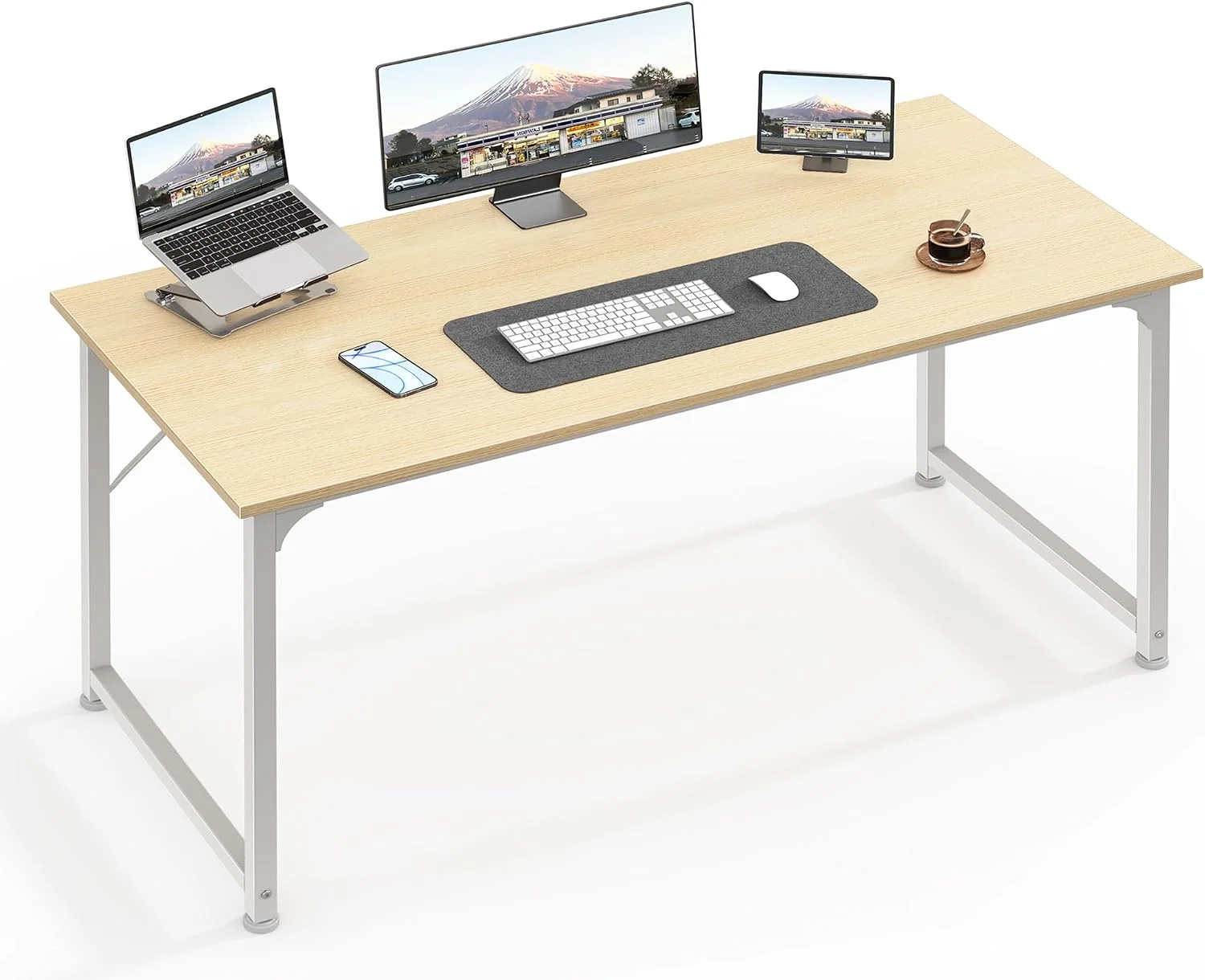 Computer Desk, 55 Inch Home Office Desk - Image 20