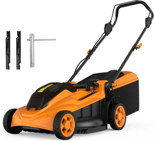 Cordless Lawn Mower (No Battery) Compatible with Dewalt 2 * 20VMax Battery, 18 Electric Lawn Mower with 6 Heights - For Lawn Care