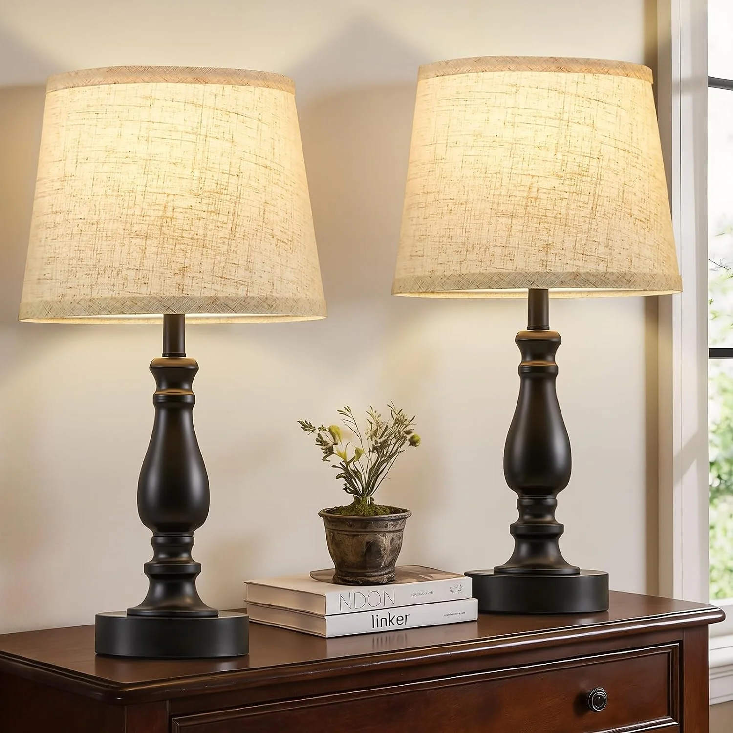 Lamps for Bedroom Set of 2, Dimmable, Bulb Included - Image 6