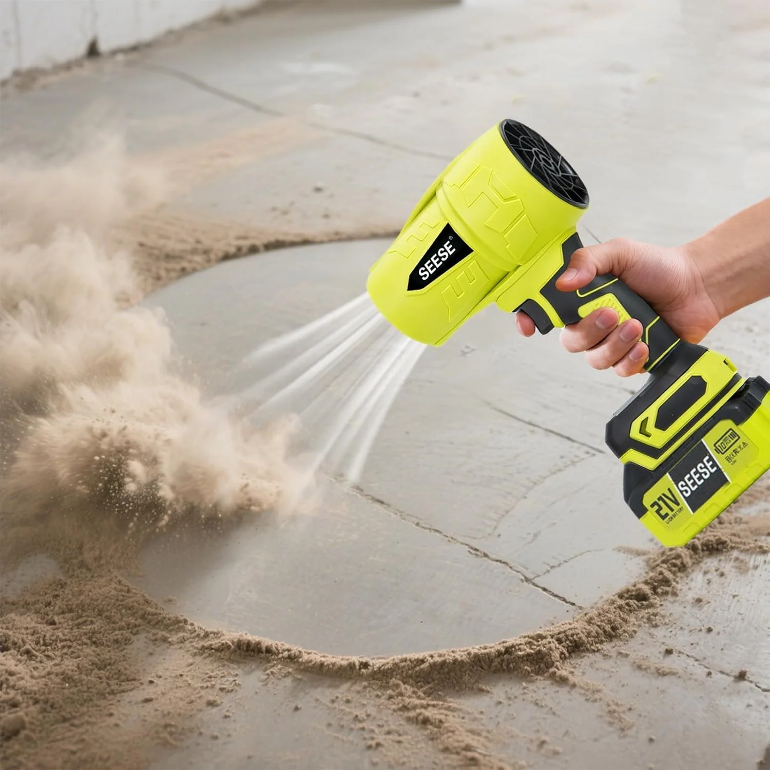 Turbo Jet Leaf Blower: Cordless Leaf Blower for Yard Leaves, Driveway Sand & Car Drying - 450 CFM High Speed with - For Yard Cleanup - Image 6
