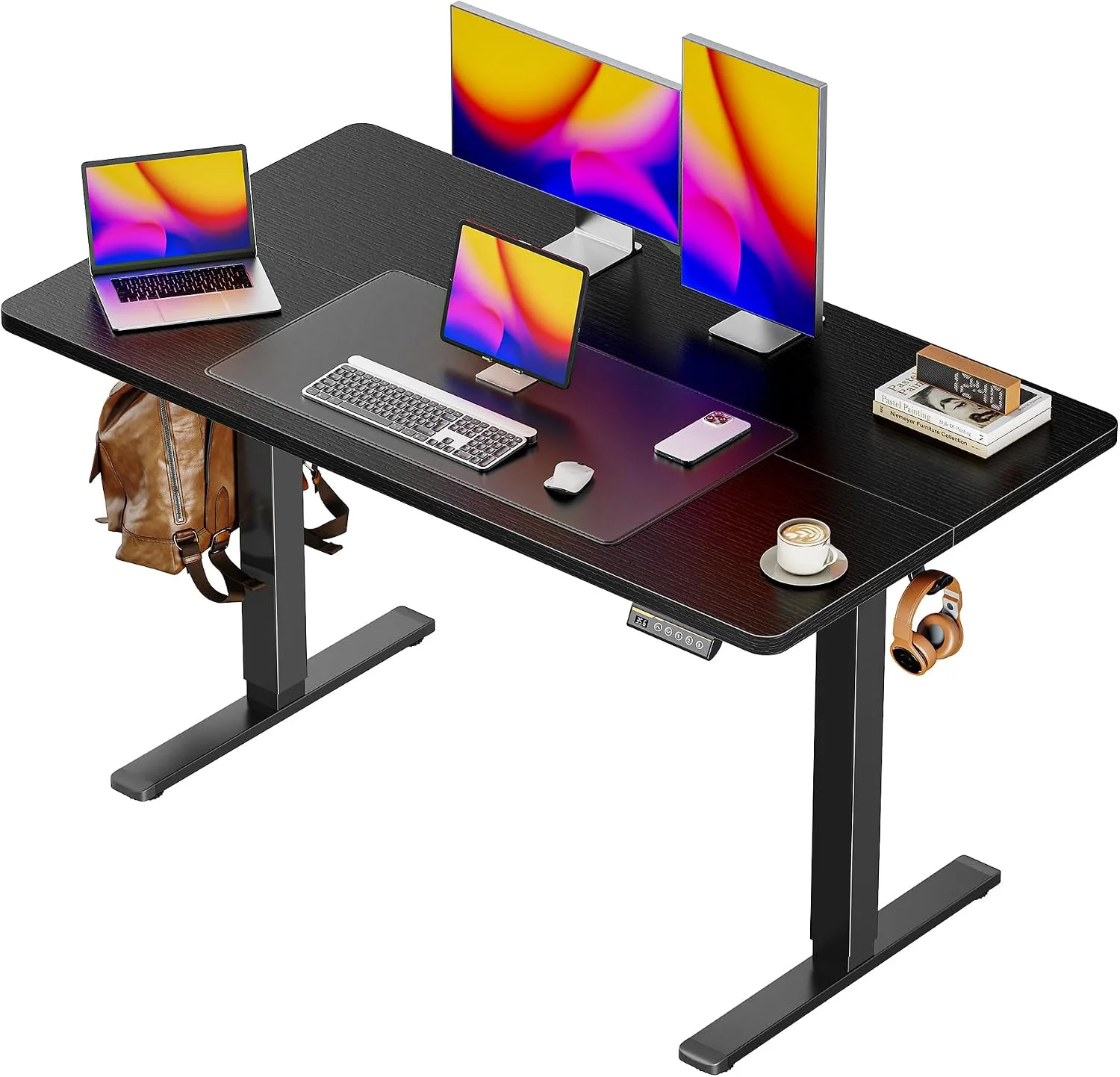 55 x 28 Large Electric Standing Desk, Height Adjustable Computer Desk, 27.6 Deep Desktop - Image 20