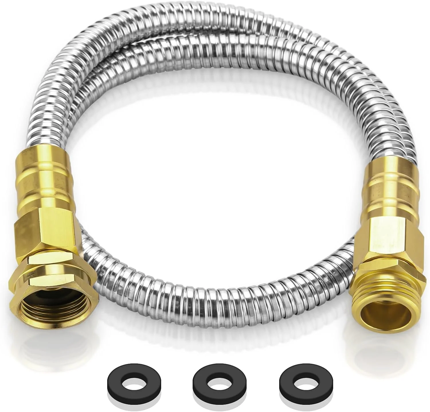 Earth Stainless Steel Garden Hose 100 FT, Heavy Duty Expandable Water Hose - Image 3