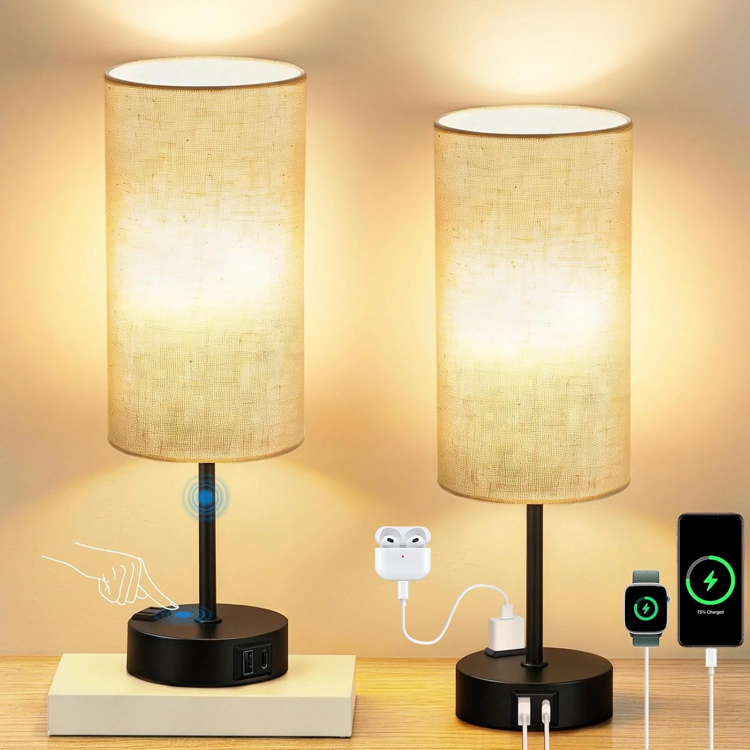 2-Pack Table Lamps, Dimmable - Image 9