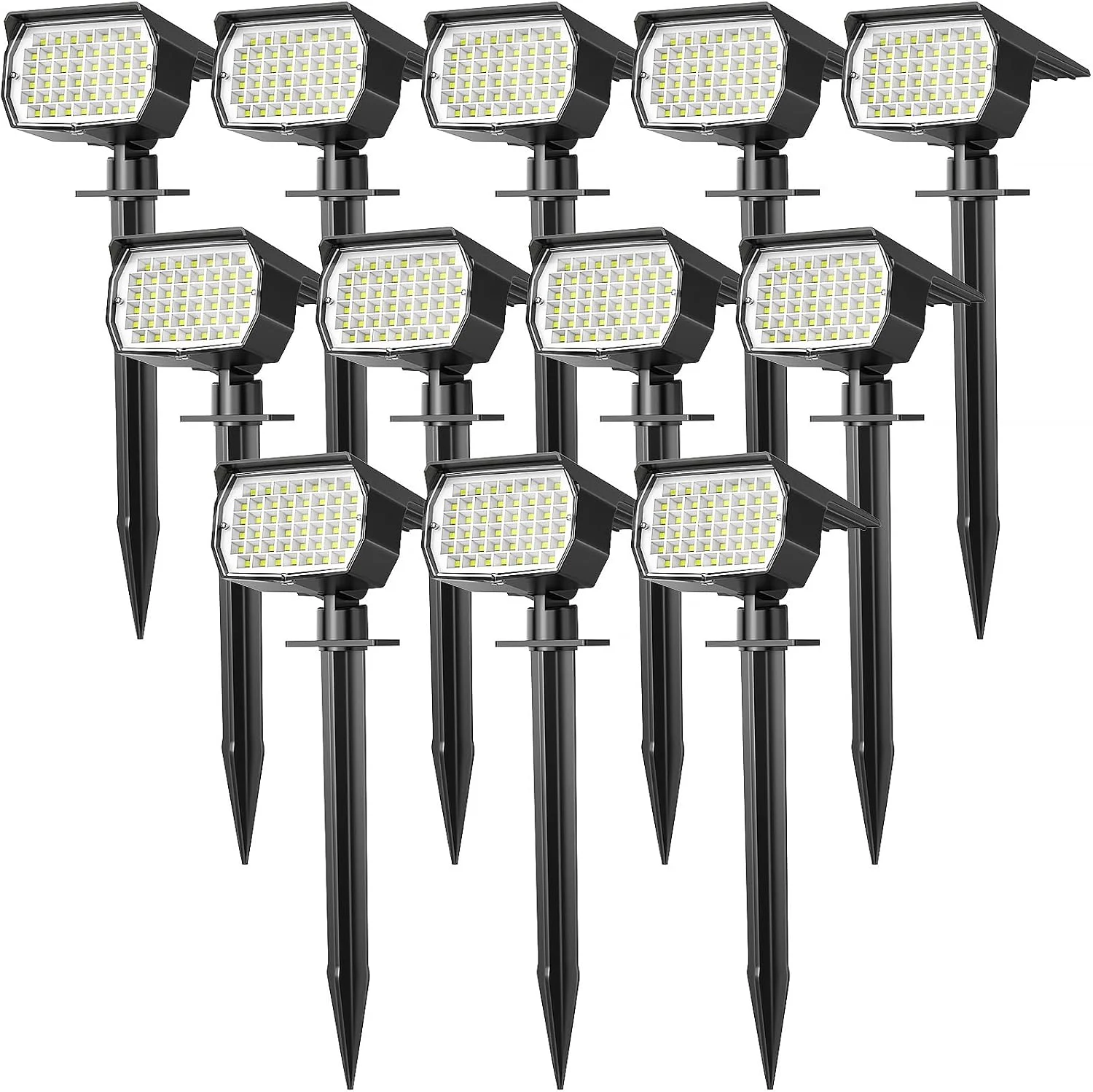 Solar Spot Lights Outdoor Waterproof IP65, 12 Pack Landscape Spotlights with 46 LEDs, 3 Modes Auto On/Off Solar - Image 5