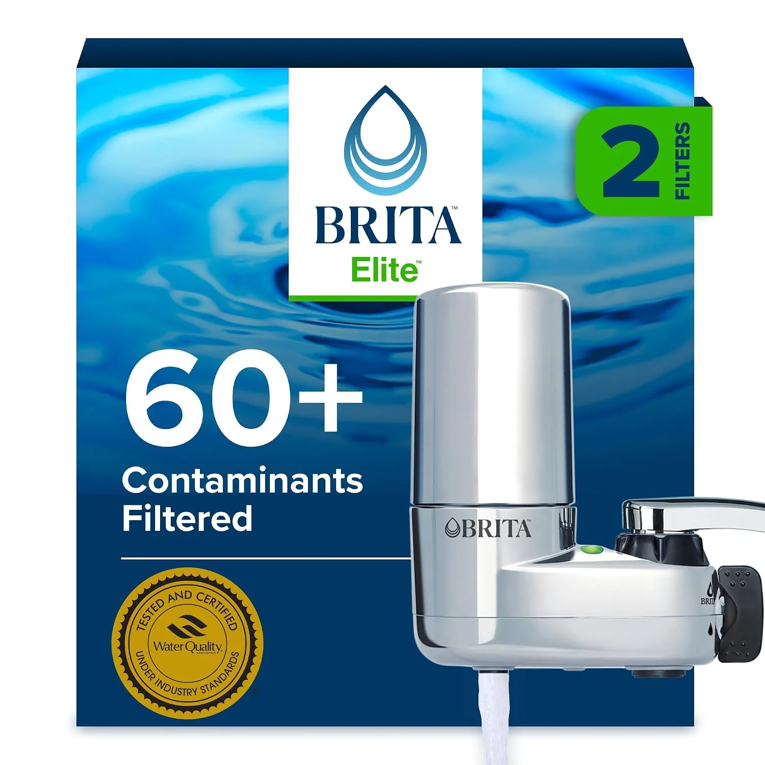 Faucet Mount Water Filter System, Includes 2 Filters, Chrome - For Home Projects