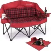 Camping Chair Padded Loveseat Camping Couch, Oversized 2 Person Camp Chairs with 2 in 1 Carry Bag