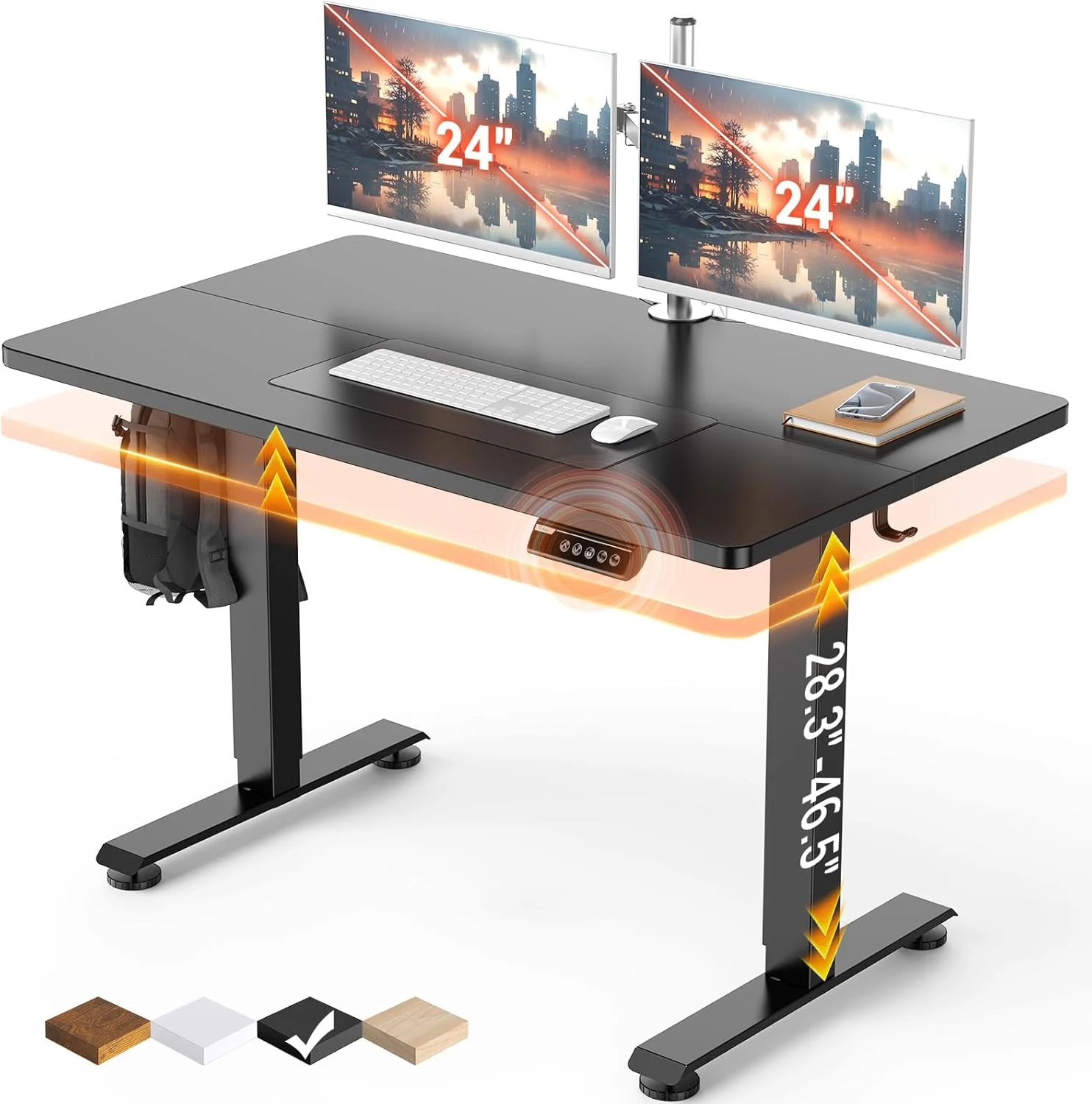 47.2 Inch Large Electric Standing Desk, Gaming Table, Height Adjustable Sit Stand Up Computer Tables for Home - Image 2