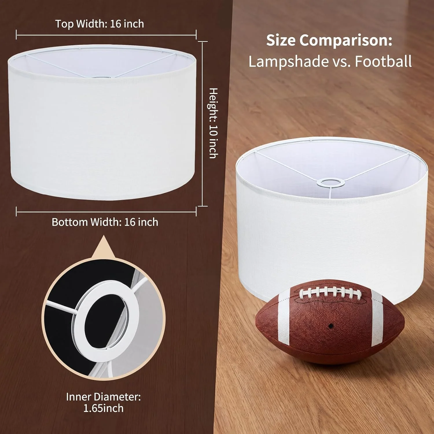 Drum Lamp Shades Set of 2 16 Top x 16 Bottom x 10 High - Image 2